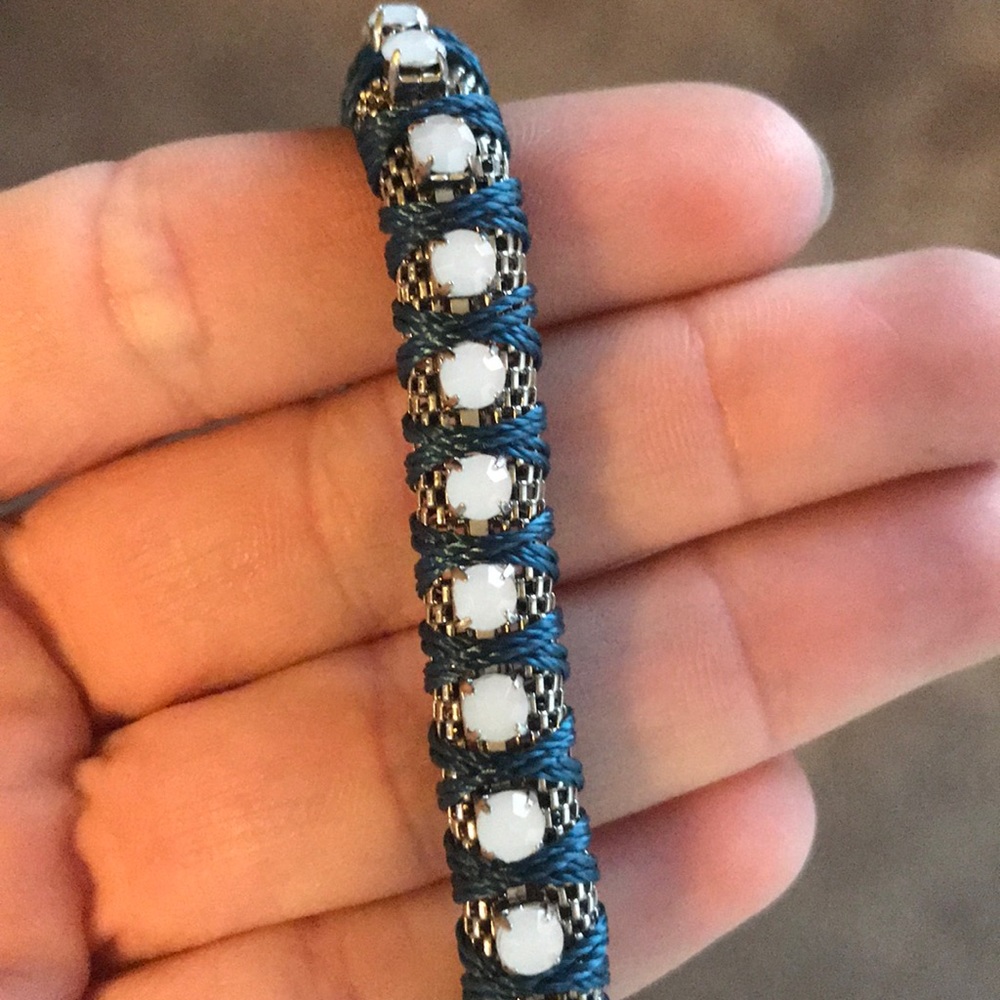 Silver and bead bracelet